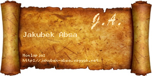 Jakubek Absa névjegykártya